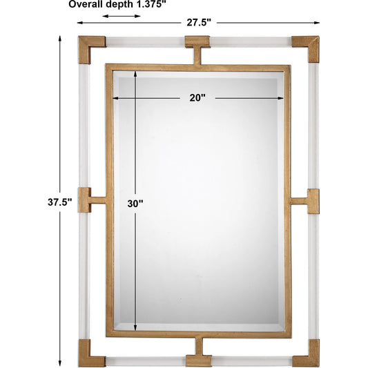 Balkan Wall Mirror by Uttermost in gold. Made from mirror, acrylic, metal, mdf in a modern style.
