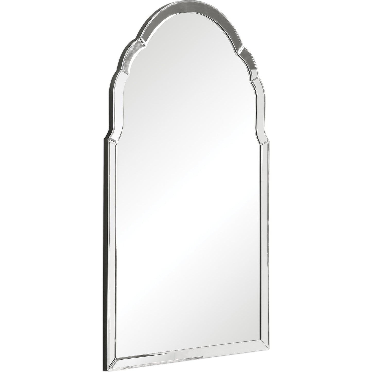 002 S-251817 | Closeup | Brayden Frameless Arched Mirror by Uttermost. Made from mirror, mdf in a transitional style.
