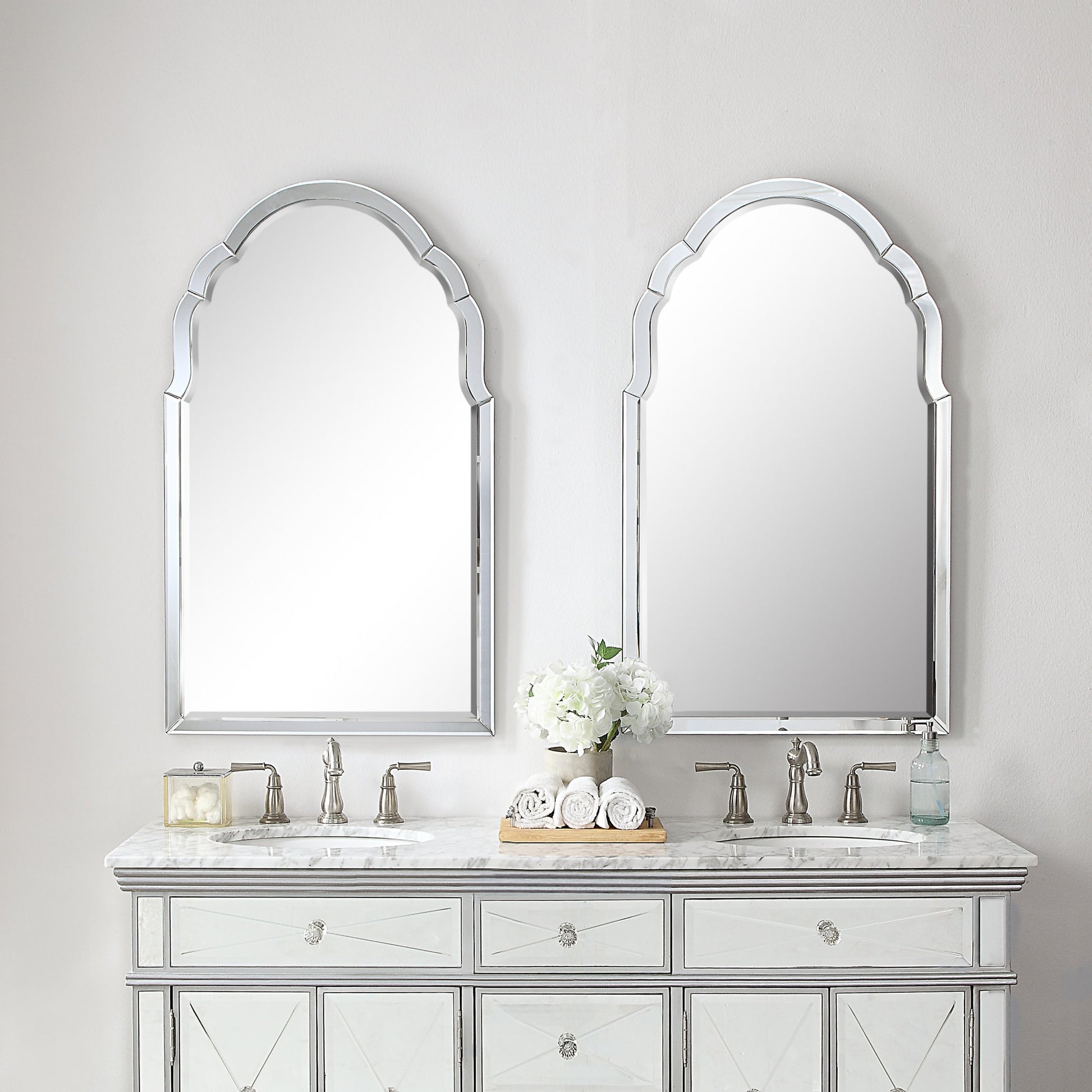 Brayden Frameless Arched Mirror by Uttermost. Made from mirror, mdf in a transitional style.