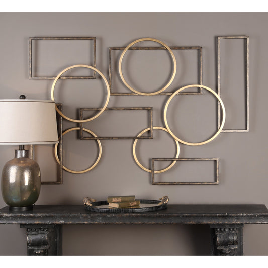 Elias Wall Art by Uttermost in multi and gold. Made from iron in a modern style.