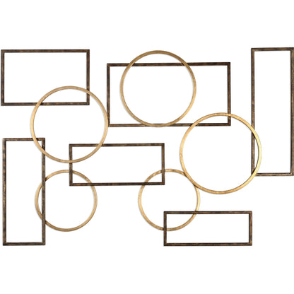 Elias Wall Art by Uttermost in multi and gold. Made from iron in a modern style.