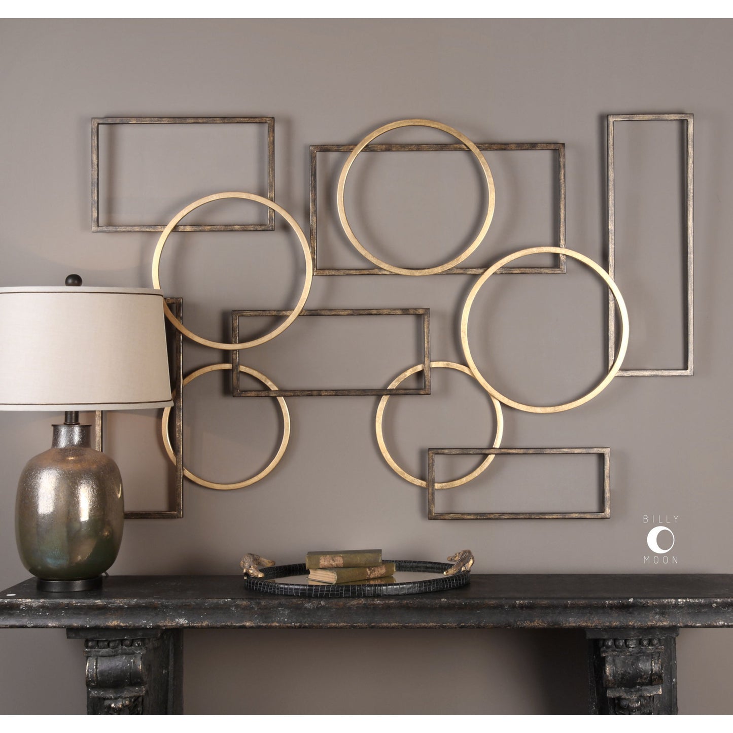 002 S-251595 | Additional Silo | Elias Wall Art by Uttermost in multi and gold. Made from iron in a modern style.