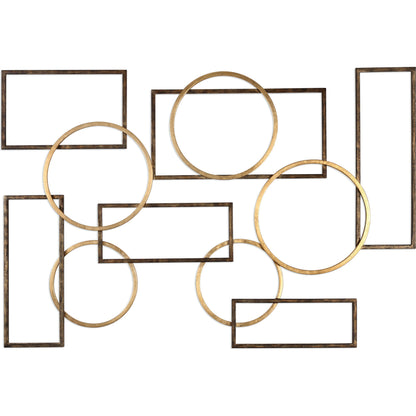 Elias Wall Art by Uttermost in multi and gold. Made from iron in a modern style.