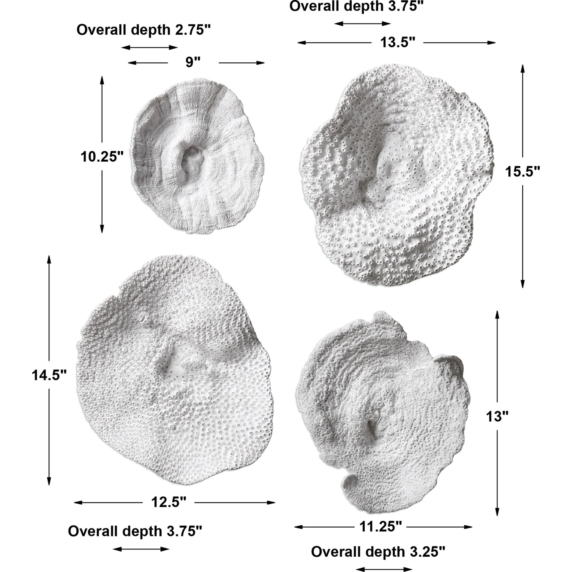 Sea Coral Wall Art (Set of 4) by Uttermost in multi. Made from polyresin in a coastal style.