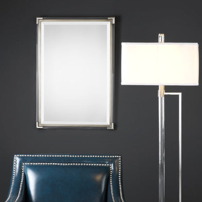 Mackai Mirror by Uttermost in silver. Made from metal, glass, acrylic, mdf in a modern style.