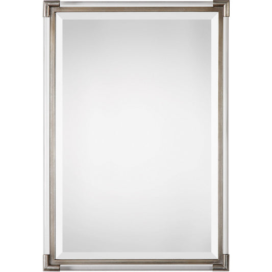 Mackai Mirror by Uttermost in silver. Made from metal, glass, acrylic, mdf in a modern style.