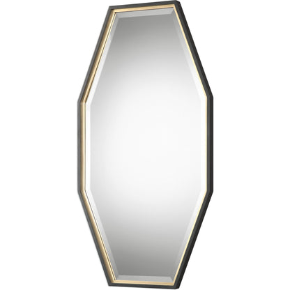 Savion Gold Octagon Mirror by Uttermost in gold. Made from pine, mdf, glass in a modern style.