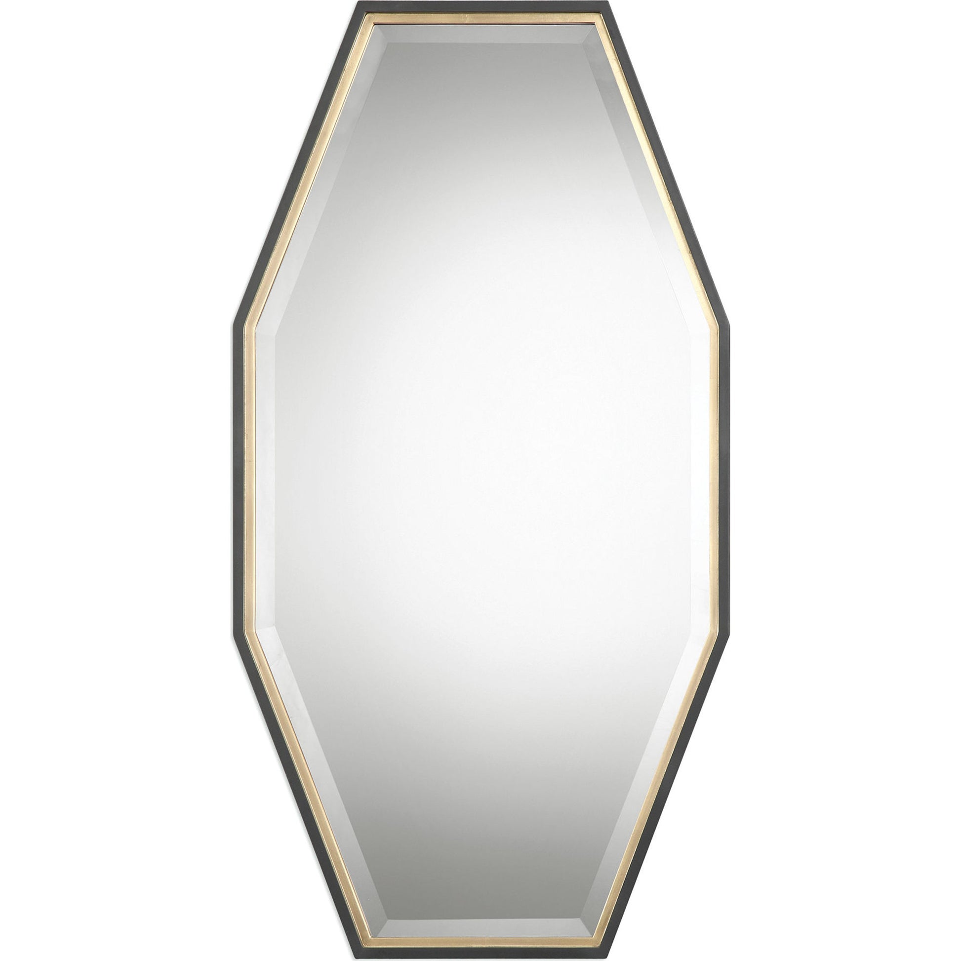 Savion Gold Octagon Mirror by Uttermost in gold. Made from pine, mdf, glass in a modern style.