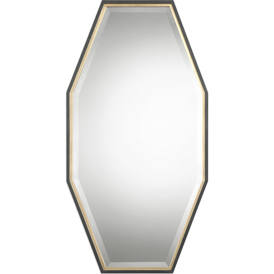 Savion Gold Octagon Mirror by Uttermost in gold. Made from pine, mdf, glass in a modern style.