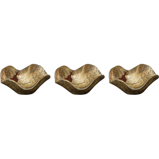 Tamarine Wood Wall Art (Set of 3) by Uttermost in multi. Made from tamarind wood in a modern style.
