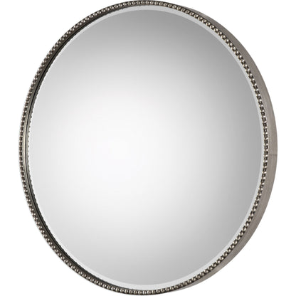 Stefania Beaded Round Mirror by Uttermost. Made from mirror, mdf, iron in a modern style.