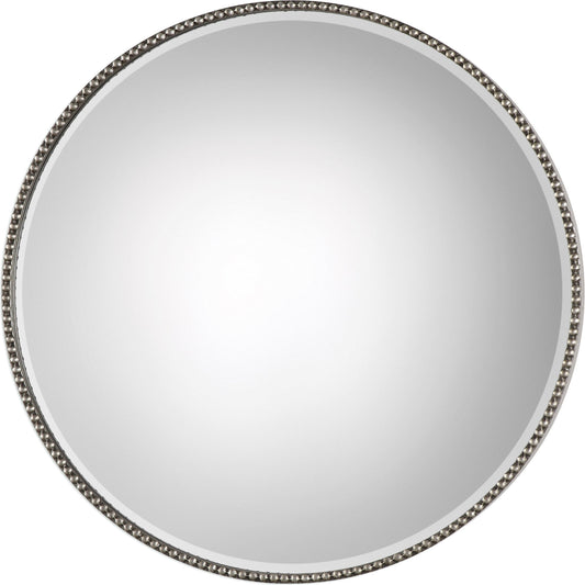 Stefania Beaded Round Mirror by Uttermost. Made from mirror, mdf, iron in a modern style.