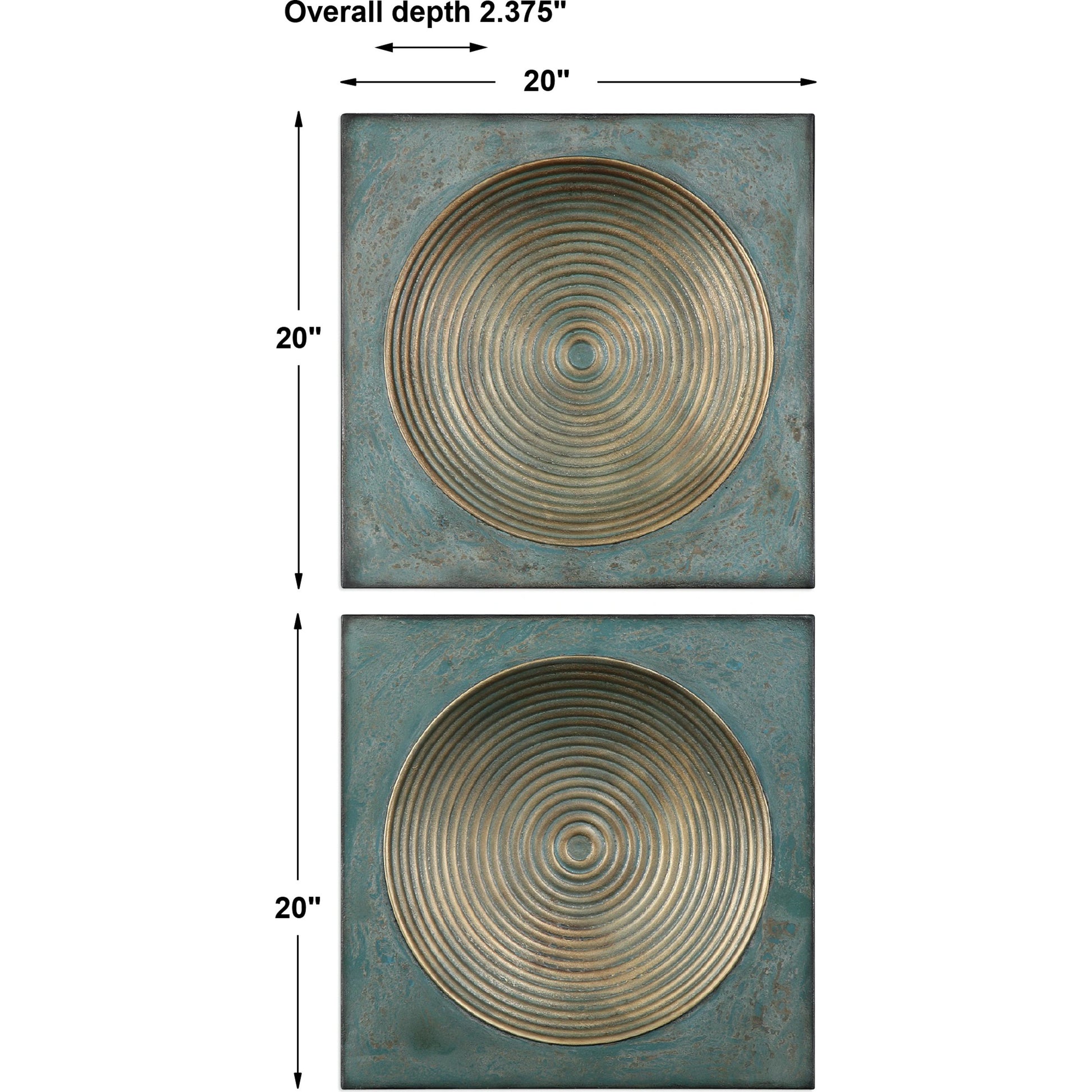 Sybil Squares (Set of 2) by Uttermost in gold. Made from iron in a modern style.