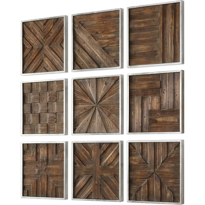 Bryndle Rustic Wooden Squares (Set of 9) by Uttermost. Made from fir, mdf in a eclectic & global style.
