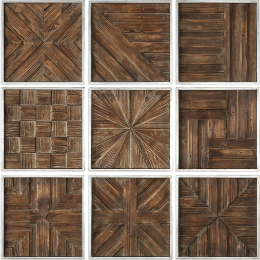 Bryndle Rustic Wooden Squares (Set of 9) by Uttermost. Made from fir, mdf in a eclectic & global style.