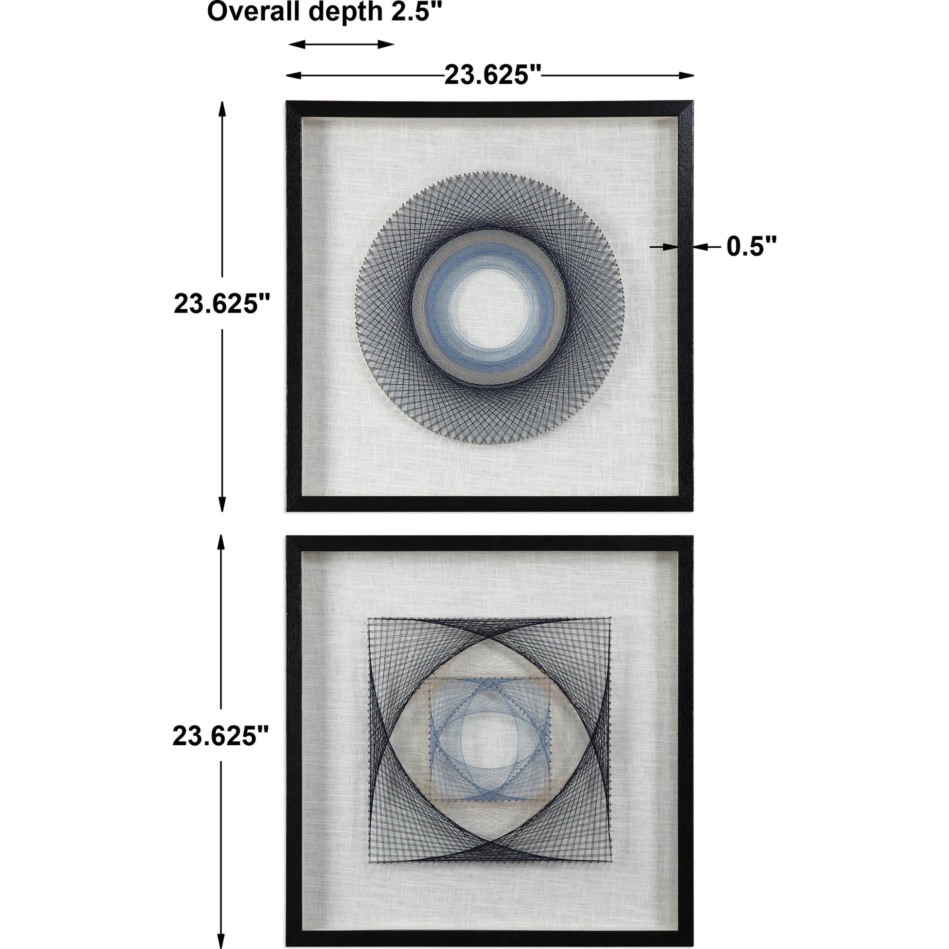 String Duet Geometric Art (Set of 2) by Uttermost in multi. Made from thread, pine, glass, fabric in a modern style.