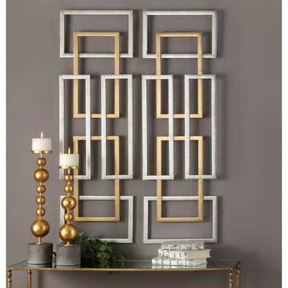 Aerin Geometric Wall Art (Set of 2) by Uttermost in multi. Made from iron in a modern style.