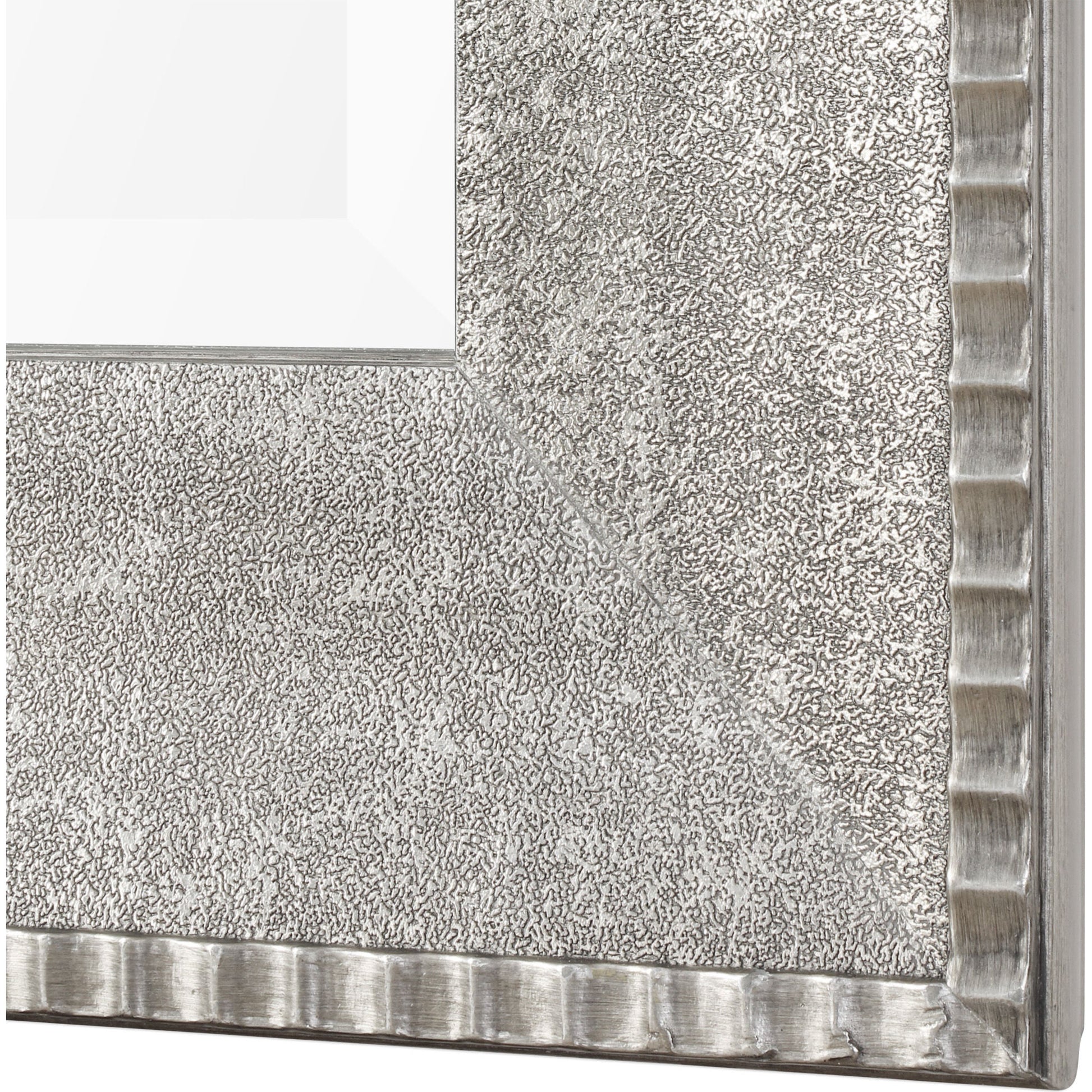 Leiston Mirror by Uttermost in silver. Made from mdf, mirror, corrugated, kraft paper in a modern style.