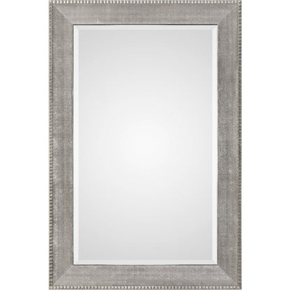 Leiston Mirror by Uttermost in silver. Made from mdf, mirror, corrugated, kraft paper in a modern style.