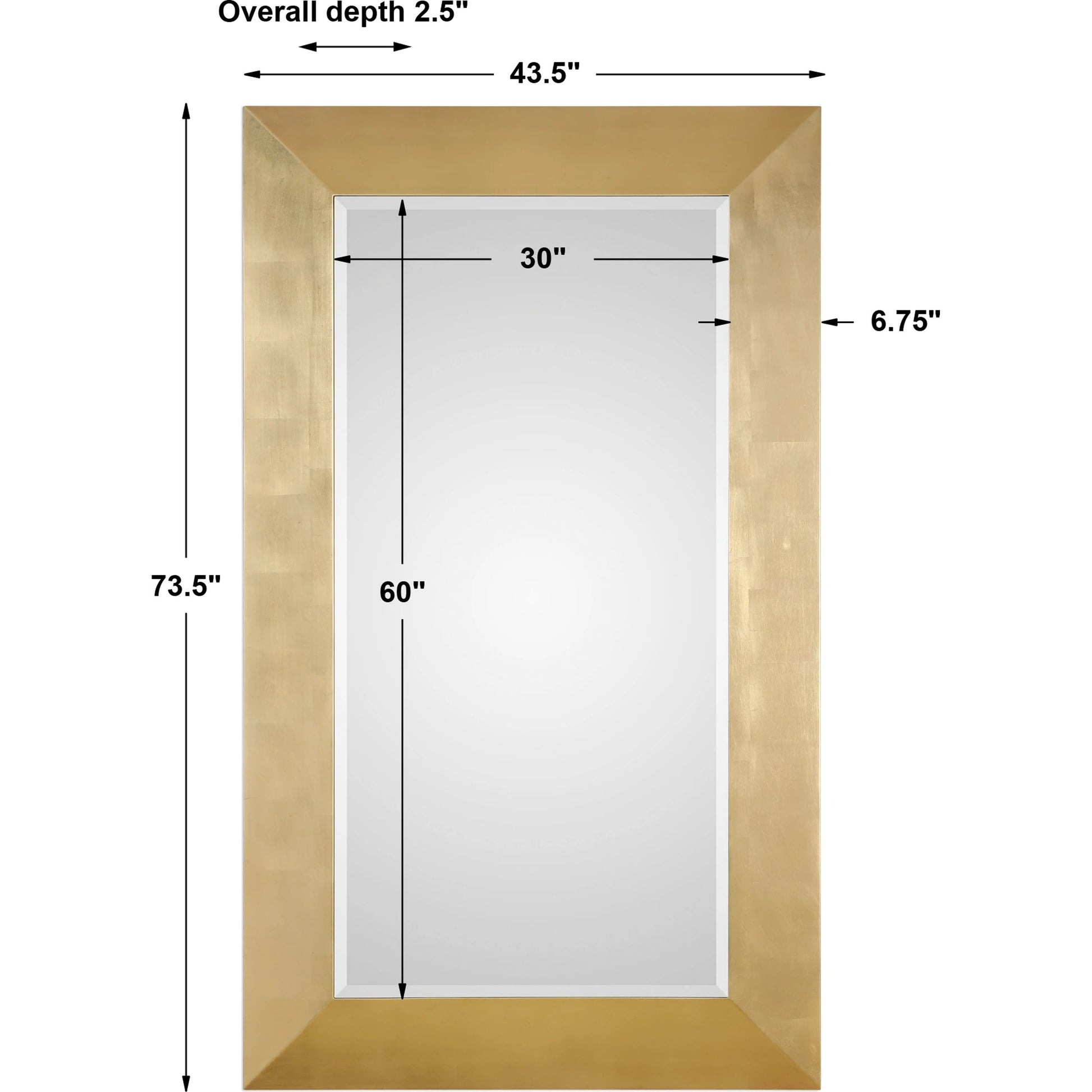Chaney Mirror by Uttermost in gold. Made from pine, glass, mdf, paper in a modern style.