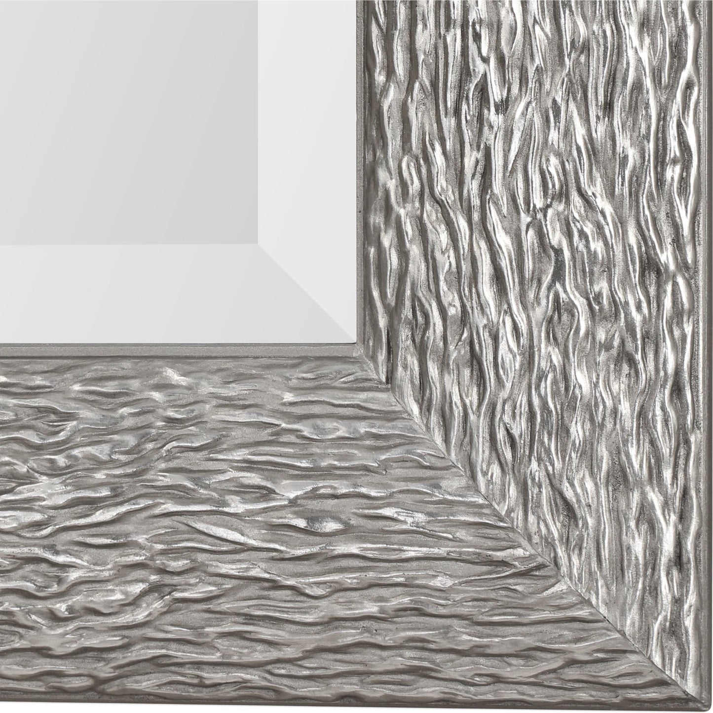 002 S-251953 | Closeup | Mossley Mirror by Uttermost in silver. Made from mdf, glass, paper in a modern style.