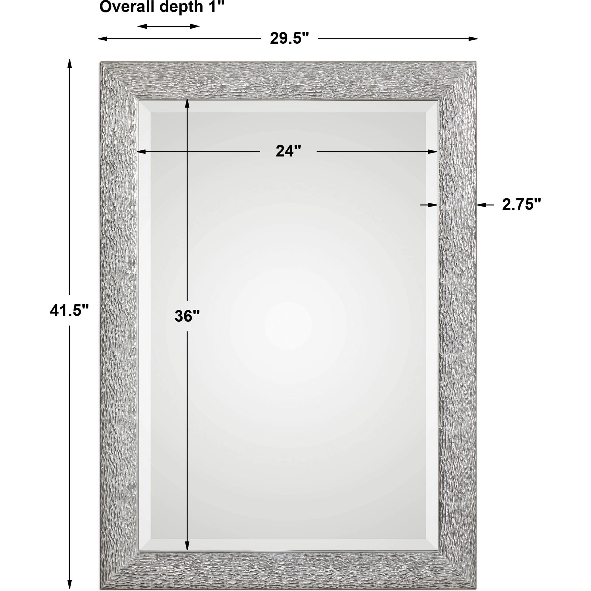Mossley Mirror by Uttermost in silver. Made from mdf, glass, paper in a modern style.