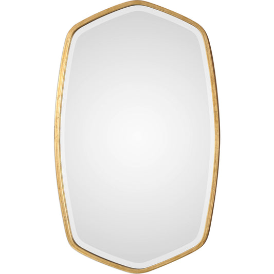 Duronia Mirror by Uttermost in gold. Made from mdf, metal, mirror in a transitional style.