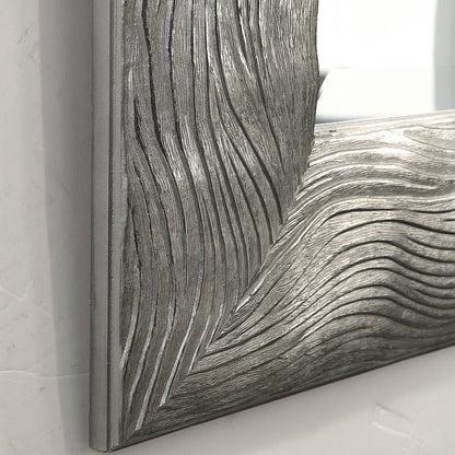 Maeona Mirror by Uttermost in silver. Made from mdf, mirror, corrugated, kraft in a modern style.