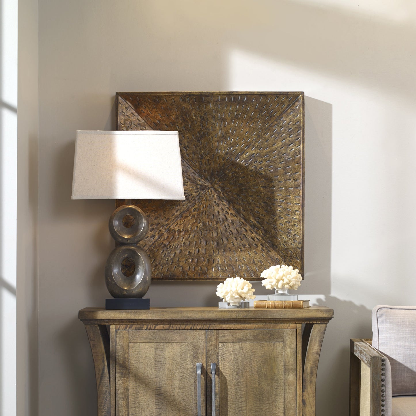 010 S-328757 | Lifestyle | Blaise Wall Art by Uttermost in multi and bronze. Made from iron in a eclectic & global style.