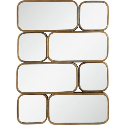 Canute Mirror by Uttermost in gold. Made from mirror, mdf, iron in a modern style.