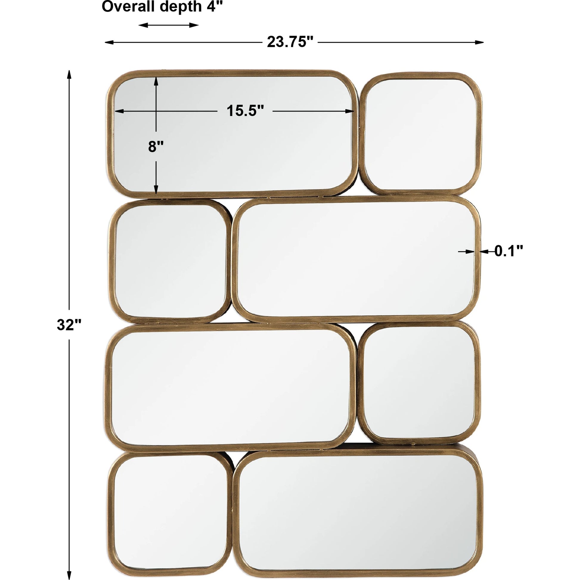 Canute Mirror by Uttermost in gold. Made from mirror, mdf, iron in a modern style.