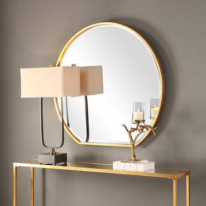 Cabell Mirror by Uttermost in gold. Made from steel, mdf, mirror in a modern style.