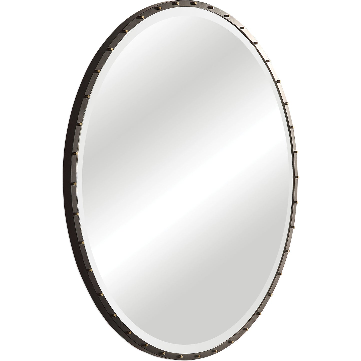 002 S-328834 | Additional Silo | Benedo Round Mirror by Uttermost. Made from metal, mirror in a modern style.