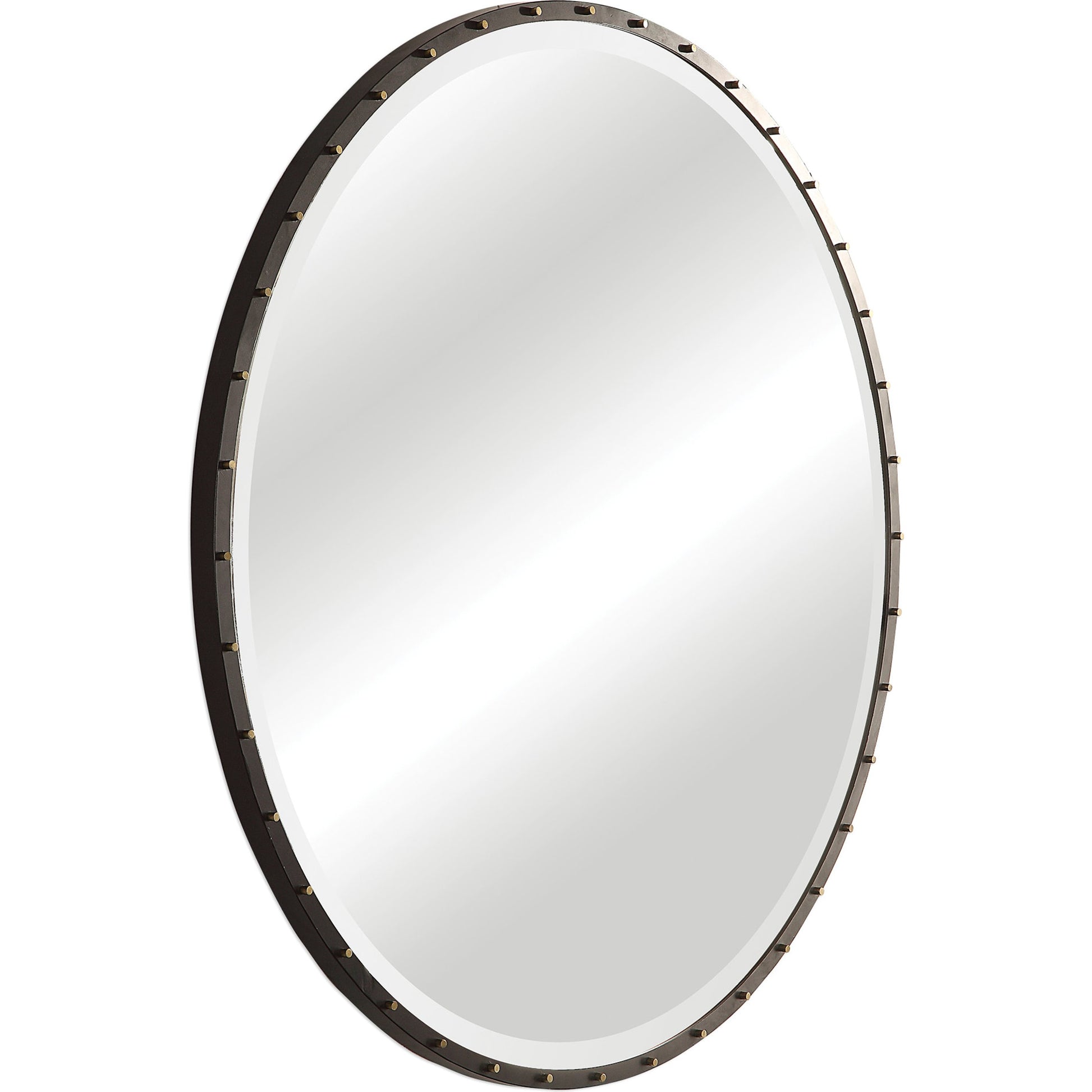 Benedo Round Mirror by Uttermost. Made from metal, mirror in a modern style.