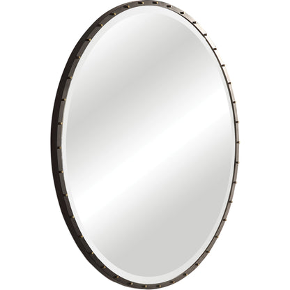 Benedo Round Mirror by Uttermost. Made from metal, mirror in a modern style.
