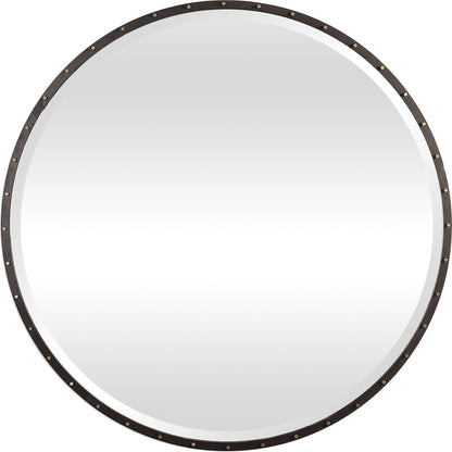 Benedo Round Mirror by Uttermost. Made from metal, mirror in a modern style.