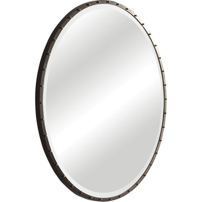 Benedo Round Mirror by Uttermost. Made from metal, mirror in a modern style.