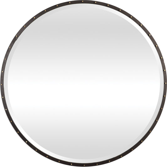 Benedo Round Mirror by Uttermost. Made from metal, mirror in a modern style.