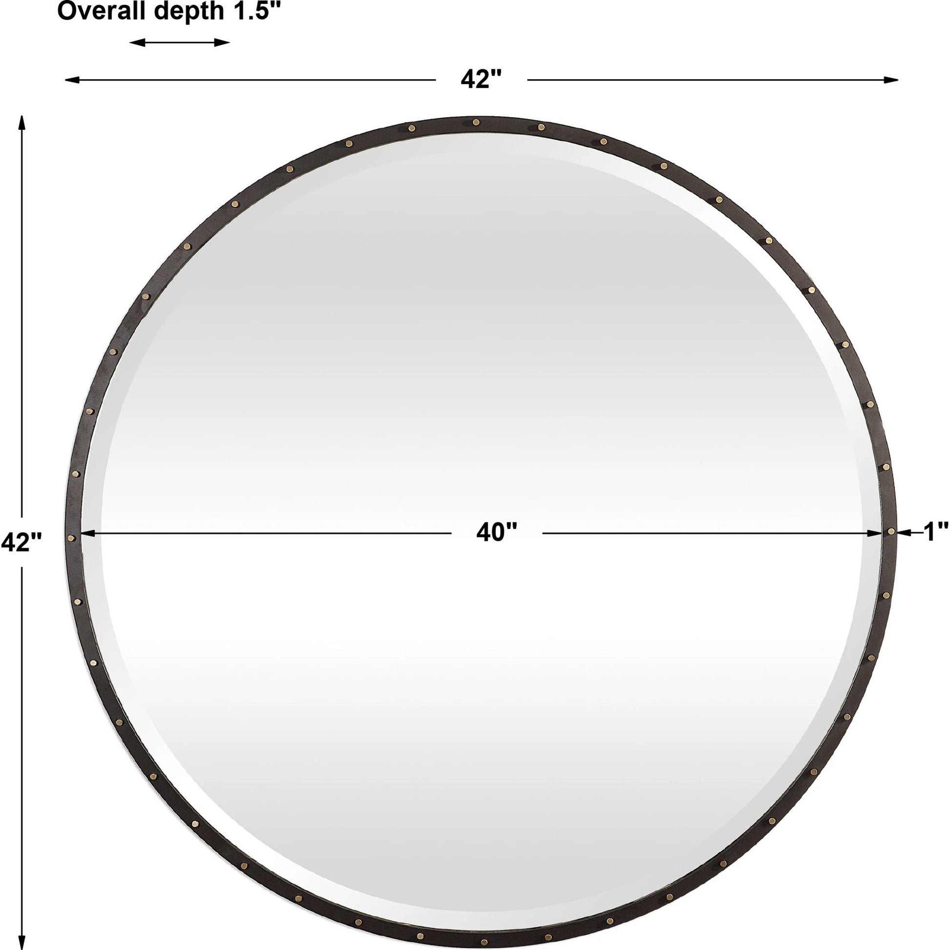 Benedo Round Mirror by Uttermost. Made from metal, mirror in a modern style.