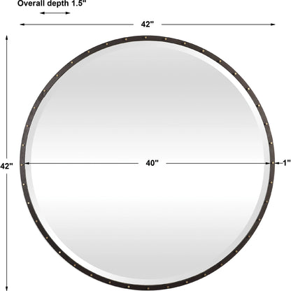 Benedo Round Mirror by Uttermost. Made from metal, mirror in a modern style.