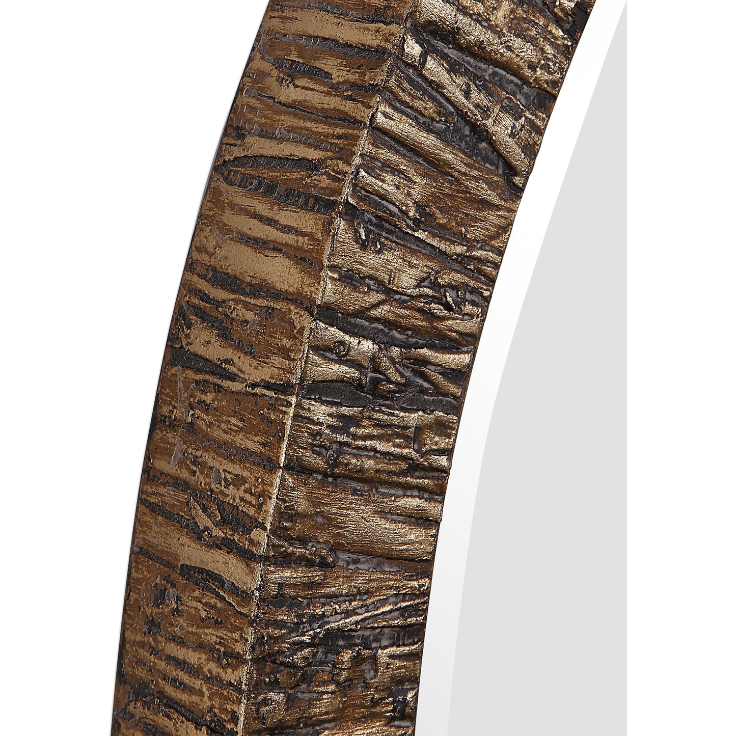 002 S-338660 | Closeup | Wayde Mirror by Uttermost in gold. Made from bark, glass, mdf in a eclectic & global style.