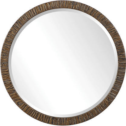 Wayde Mirror by Uttermost in gold. Made from bark, glass, mdf in a eclectic & global style.