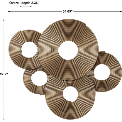 Ahmet Rings Wall Decor by Uttermost in gold. Made from iron in a eclectic & global style.