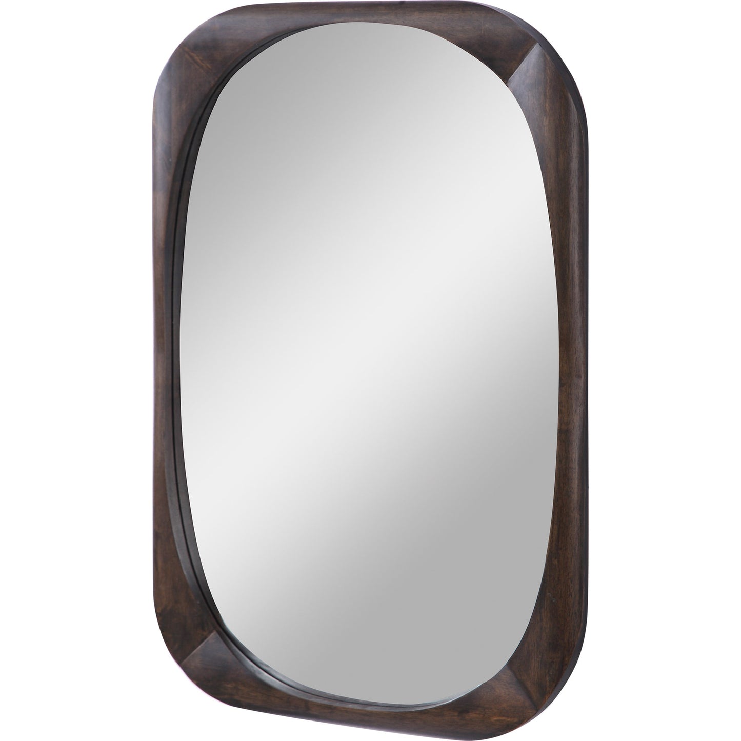 001 SR-388898 | Closeup | Sheldon Mirror by Uttermost in dark walnut. Made from rubber wood, mirror, mdf, paper in a modern style.