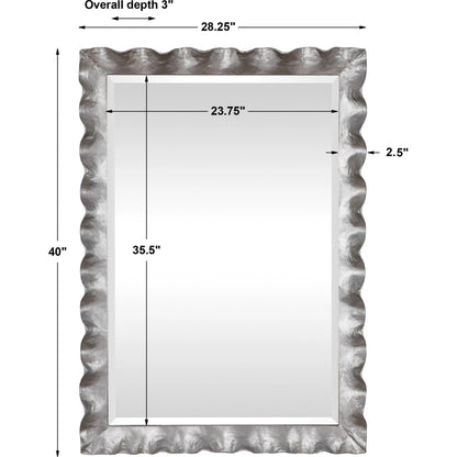 Haya Vanity Mirror by Uttermost in silver. Made from mirror, iron, mdf in a transitional style.
