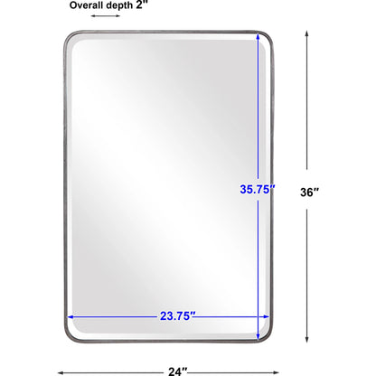 Aramis Silver Mirror by Uttermost in silver. Made from iron, glass, mdf in a modern style.