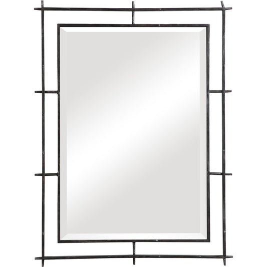 Ironworks Industrial Mirror by Uttermost. Made from iron, mdf, mirror in a modern style.