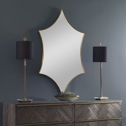 Aries Mirror by Uttermost in gold. Made from stainless steel, mdf, glass in a transitional style.