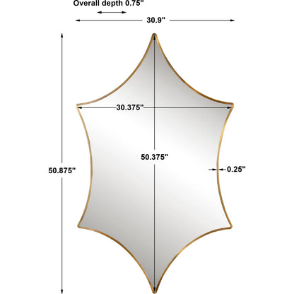 Aries Mirror by Uttermost in gold. Made from stainless steel, mdf, glass in a transitional style.