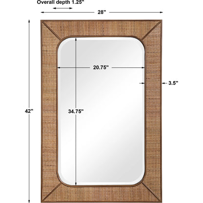 Tahiti Rattan Mirror by Uttermost. Made from fir wood, mdf, rattan, mirror in a eclectic & global style.